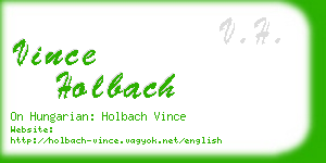 vince holbach business card